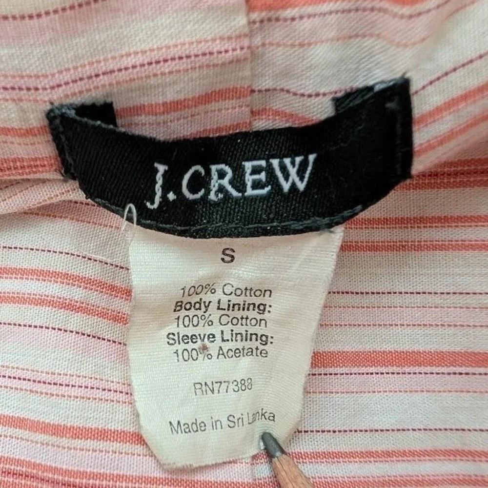 J. Crew Tan Cotton Blazer Jacket Womens Size Small Button Front Corduroy Collar‎